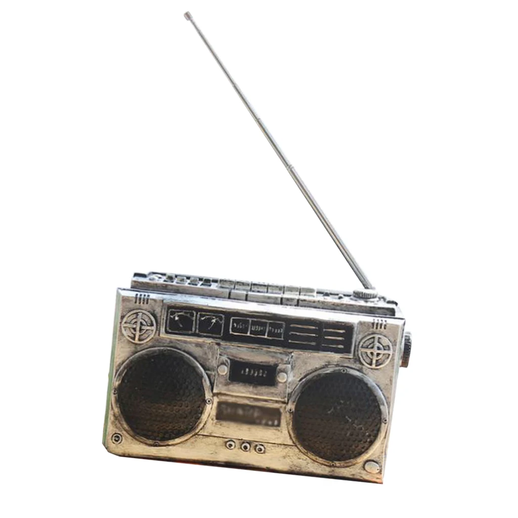 Retro Style Home Desktop Decor Resin Crafts Antique Radio Shape Saving Pot Resin Ornaments for Home Tabletop Decor Shop Display