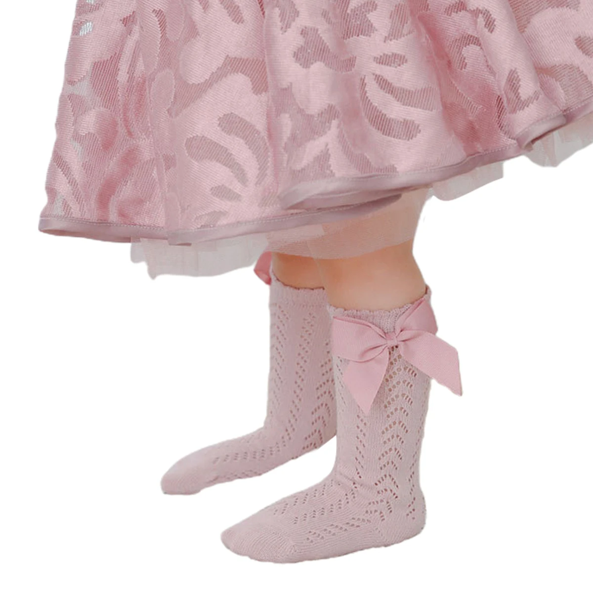 Princess Baby Girls Stockings Newborn Warm Solid Color Long Tube Leggings with Bowknot Decoration 0-3Years kids pantyhose solid color pantyhose toddler tights kids leggings