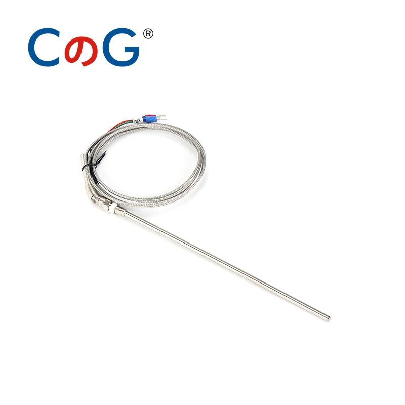 5/16' K J PT100 Type 1m 2m 3m 5m Wire Cable 50mm 100mm 150mm 200mm Probe Thermocouple Temperature Sensor for Temp Controller temperature sensor
