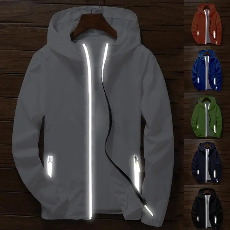 Sport Outdoor Cycling Thin Coat Jackets Man Autumn Casual Loose Windproof Jacket Male's Waterproof Candy-Colored Outwear Tops