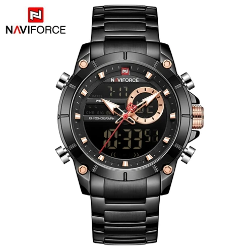 NAVIFORCE, Топ бренд, мужские часы, модные кварцевые часы, мужские военные спортивные цифровые часы с хронографом, наручные часы, мужские часы - Цвет: BB