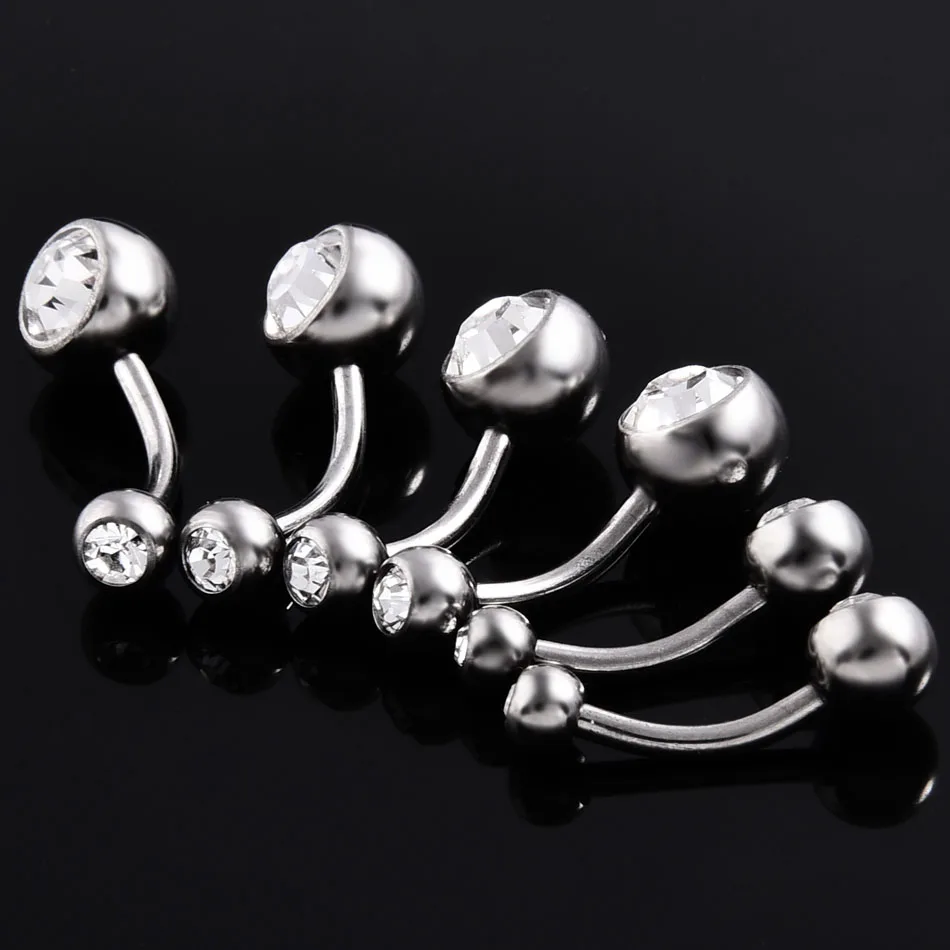 1Pc G23 Titanium Navel Bars Piercing Belly Rings Ombligo Nombril Body Jewelry Navel Piercing Sexy Belly Button Rings Gem - Image 2