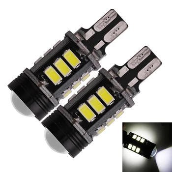 

2pcs Xenon Car LED Reversing Light T15 W16W 5630 COB 15-LED Backup Reverse Light Bulb White