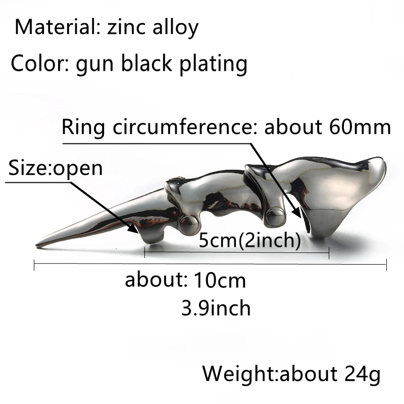 Gun Plated Dragon Rings for Women Men Party Jewelry Accessories