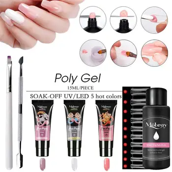 

Poly Gel Nail Kit Nail Polish Gel Kit Gel Nail Building Kit with Extension Gel Therapy Pen and Others for Daily Nails Care