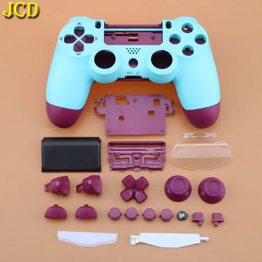 

JCD Replacement Full Shell Case W/ Buttons Mod Kit For DualShock 4 JDS 040 JDM-040 for PS4 Pro Slim Controller Housing Cover