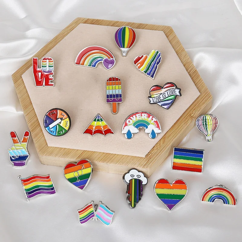 DIY Rainbow Love брошка в форме волны аксессуары для одежды брошь воротник маленький