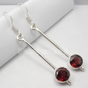 

GENUINE AMETHYSTSS CITRINES IOLITE GEMS LONG NEW Earrings 5CM Variation