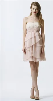 

free shipping 2016 Natural Knee-length Sweetheart Sale Fiesta Celebrity Style Formal Gown Bride Plus Chiffon Bridesmaid Dress