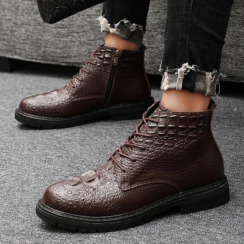 Fashion Motorcycle Boots For Martin Boots Winter lace-up zip men's Shoes Ankle Boots For men Winter Shoes Leather Boots Booties Fashion Motorcycle Boots For Martin Boots Winter lace-up zip men's Shoes Ankle Boots For men Winter Shoes Leather Boots Booties