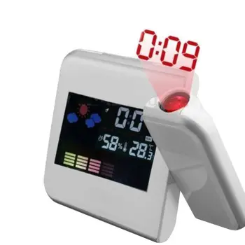 

LCD Electronic Clock Projection Digital Alarm Clock Snooze Weather Thermometer LED Display