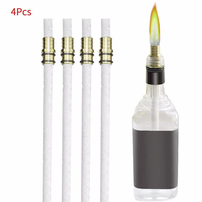 7X Ceramic Holders Torch Wine Bottle Oil Candle Lamp Fiber Glass Kerosene Wick 