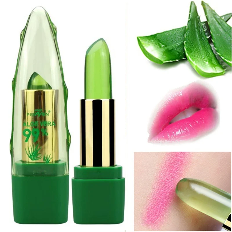 

PNF Brand Aloe Vera Natural Moisturizer Lipstick Temperature Changed Color Lipblam Natural Magic Pink Protector Lips Cosmetics