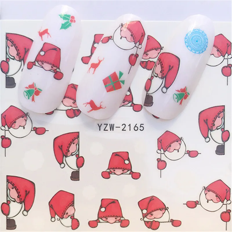 

1 Sheet 2019 NEW Christmas Pattern for Nail Art Decorations Water Sticker Sets Santa Claus Manicure Slider Nail Decals Polish