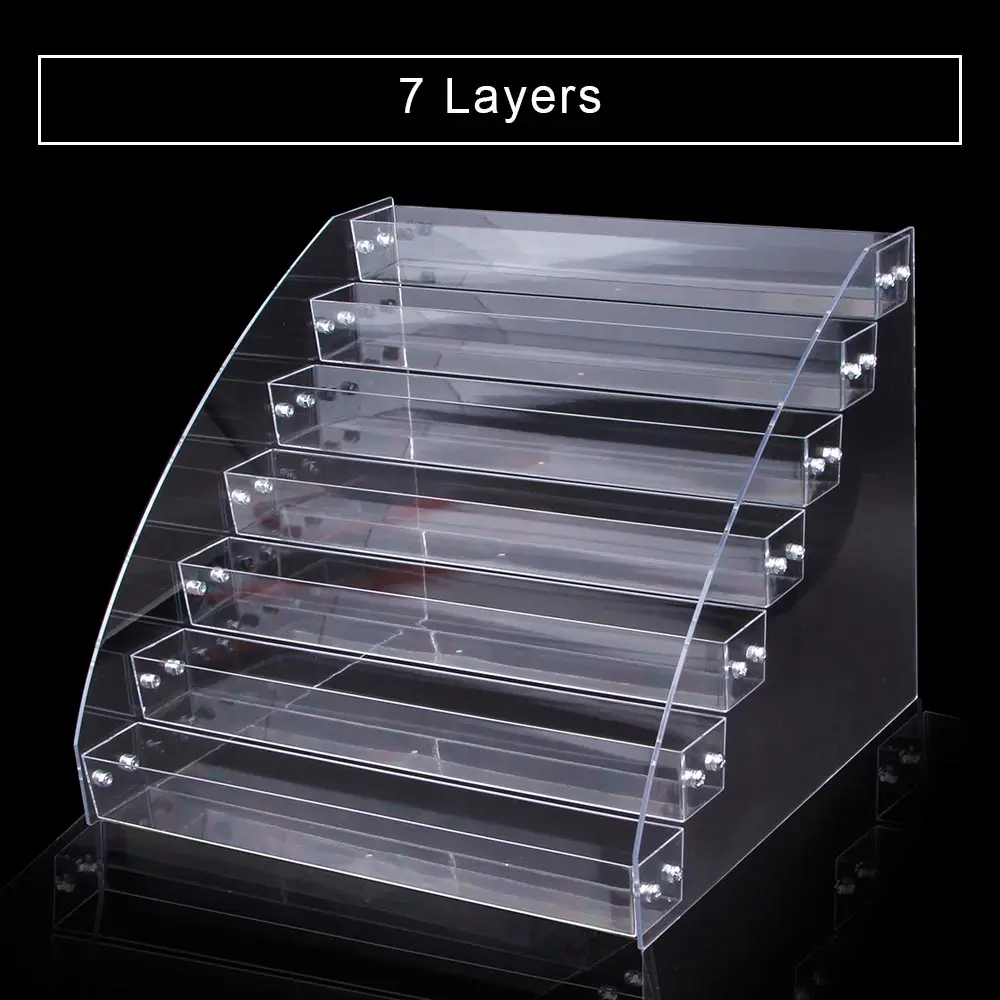 7 Layers От 1 до 7 ярусов лак для ногтей настольная подставка для демонстрации стойки прозрачная подставка для разных мелочей косметичка акриловая подставка для помад - Цвет: 7 Layers