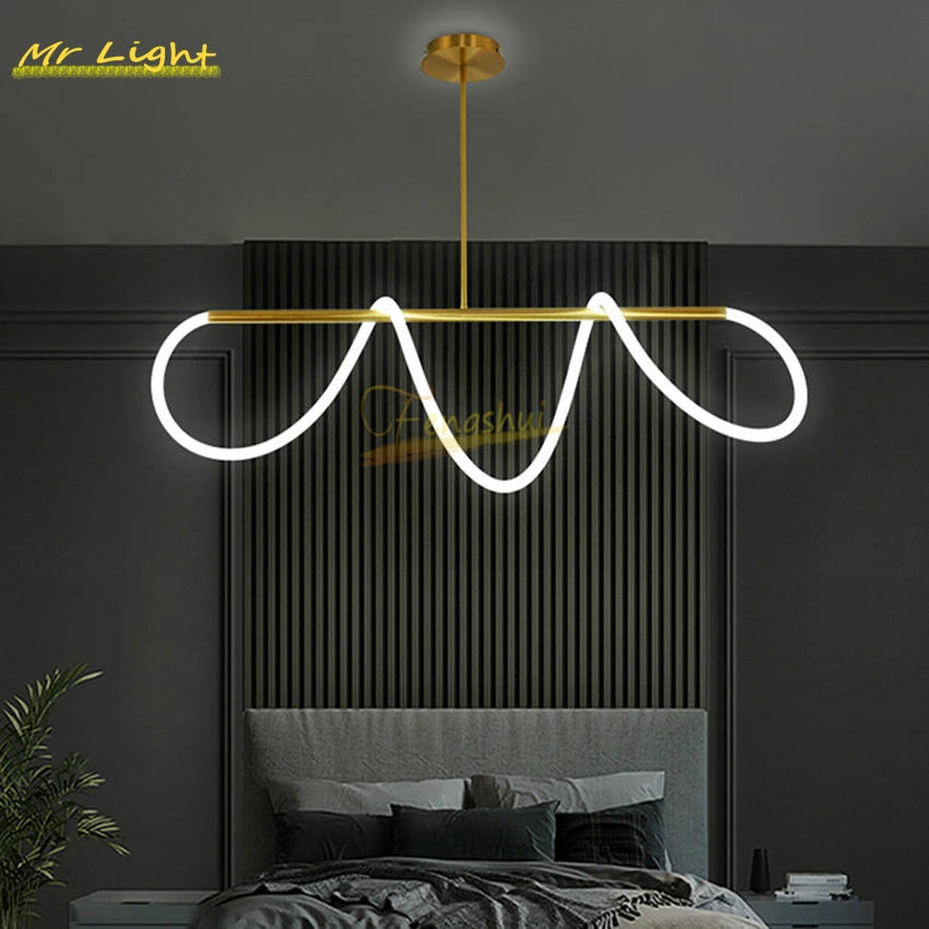 

Modern LED Strip Pendant Lights Lighting Living Room Bedroom LOFT Pendant Lamp Indoor Decor Light Fixtures Kitchen Hanging Lamps