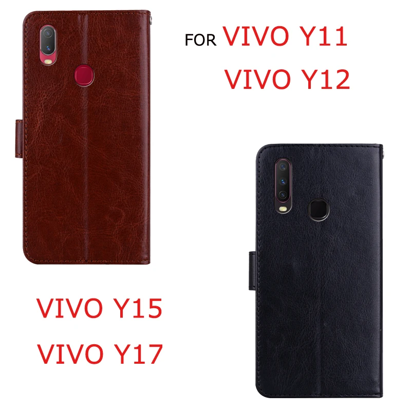 Чехол из искусственной кожи чехол для Vivo Y15 Y11 флип Funda Чехол-бумажник для Vivo Y12 Y17 3D узор премиум-чехол Защитный чехол для экрана телефона