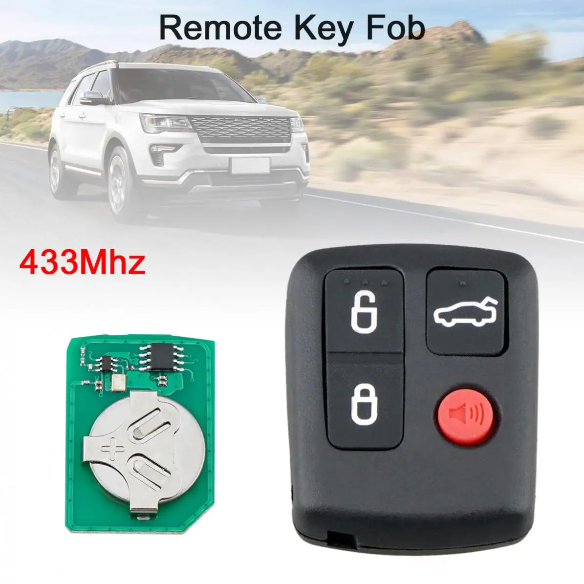 433 МГц 4 кнопки автомобиля Замена дистанционного ключа подходит для Ford/Territory SX XR6 XR8/Falcon BA BF