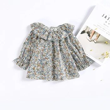 

Spring Summer Children blouse Toddler Girls Tops kids Tee shirt Brand for Girls Clothes Flower Print princess Baby outwear