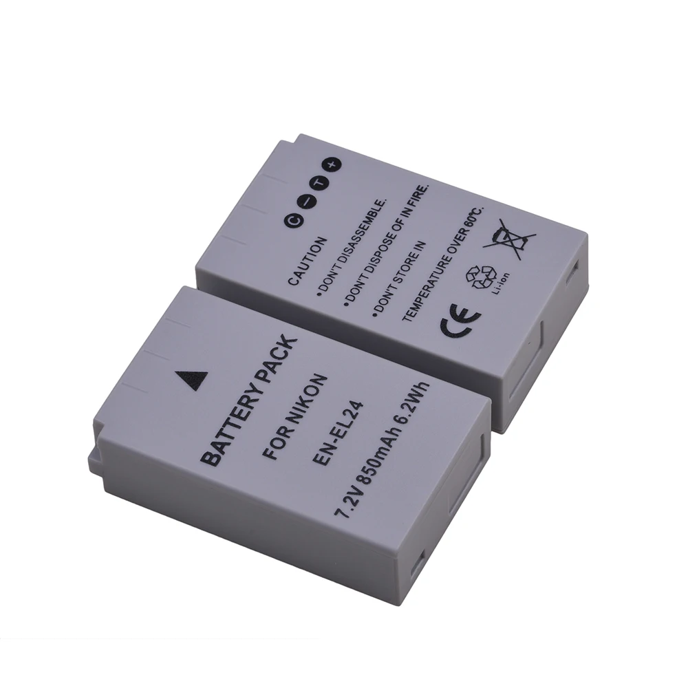 3 шт. 850 мАч EN EL24 ENEL24 аккумуляторная батарея для камеры Nikon 1 J5 1J5 DL18 50 DL24 85 цифровой