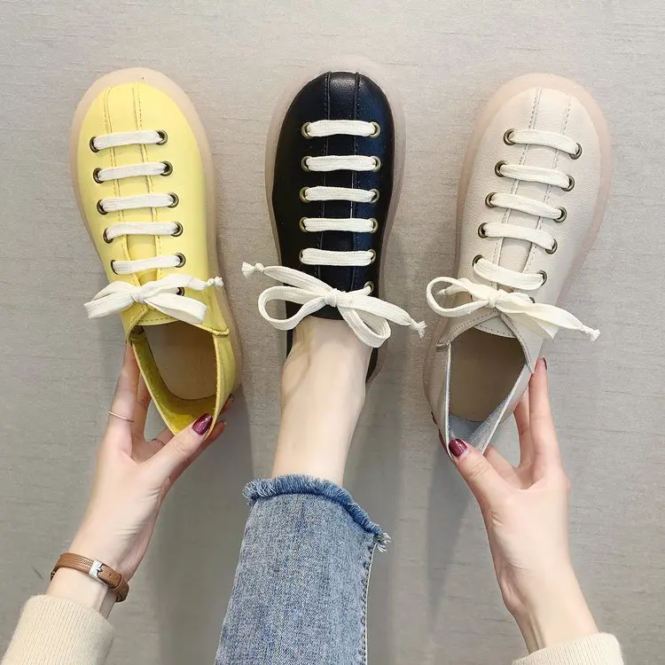 

Autumn New Style Korean-style College Style Shoes Hot Selling Moccosins Rubber Bottom WOMEN'S Casual Shoes Flat