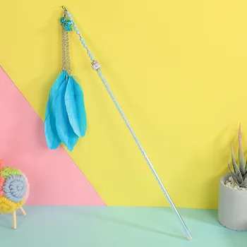 

Cat Toy replacement head teasing cat stick goose feather tassel teasing cat toy crystal tube teasing cat Rod cat supplies