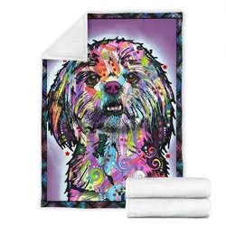 Colorful Shih tzu fleece blanket wearwanta 3D printed Sherpa Blanket on Bed Home Textiles HOME ACCESSORIES Colorful Shih tzu fleece blanket wearwanta 3D printed Sherpa Blanket on Bed Home Textiles HOME ACCESSORIES