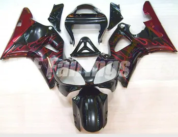 

New ABS Motorcycle bike Full Fairings Kit Fit For YAMAHA YZF-R1 2000 2001 00 01 R1 bodywork set Custom Black Red Flame