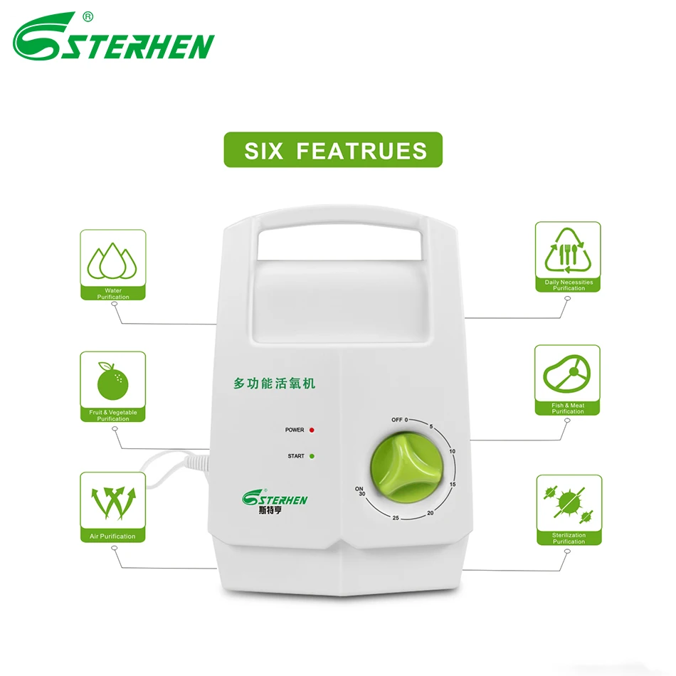 STERHEN ozone generator 220v O3 Timer Air Purifiers ozone purifier Vegetable and fruit washing machine Water Food Sterilizer