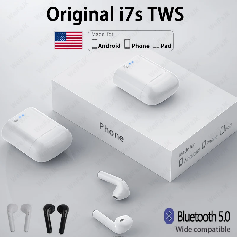 I7s TWS Bluetooth наушники беспроводные Air Спорт Handsfree гарнитура с зарядным устройством
