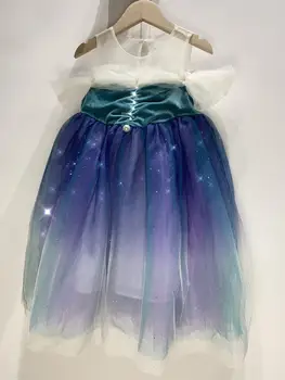 

Girls dress blue white princess party dresses summer baby dress high quality kids clothing