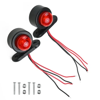 

Car Side Marker Light Trailer Truck 2Pcs Van 2Pc 2x Plastic 2* LED Red