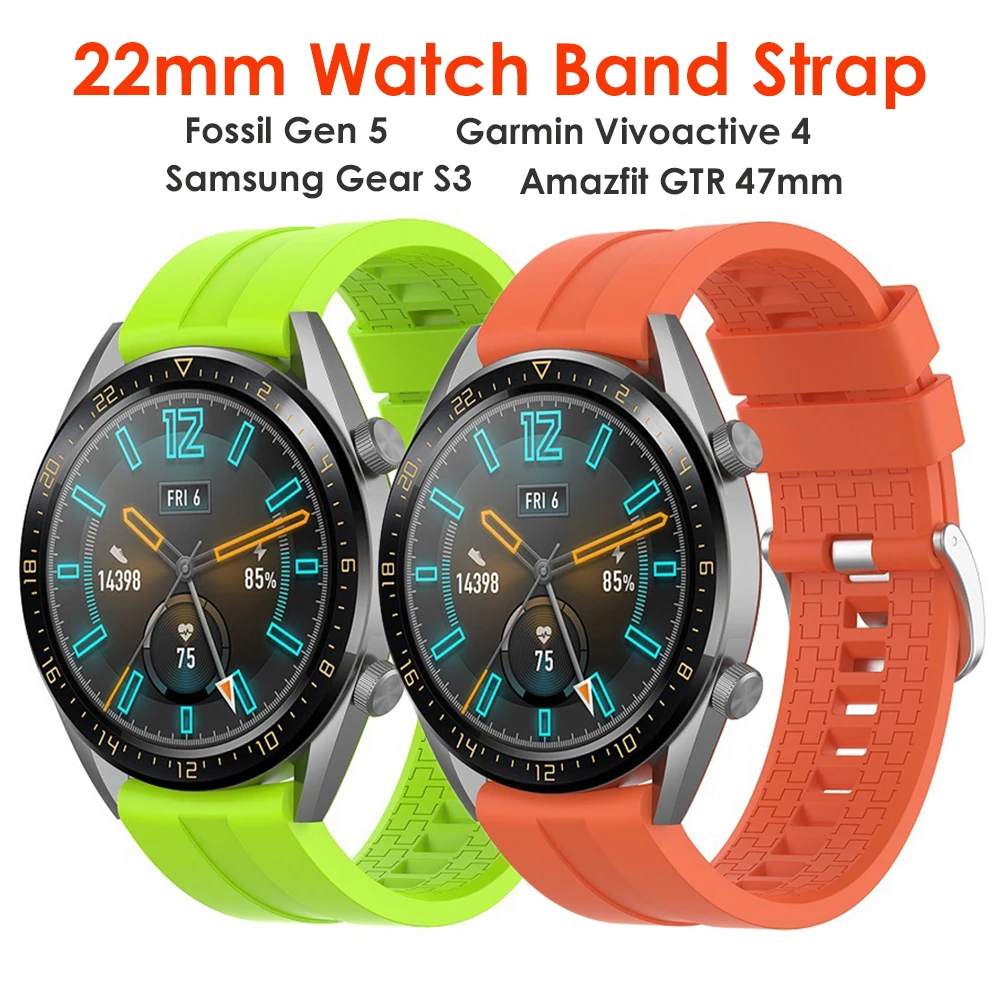 Ремешок силиконовый для смарт часов Garmin Vivoactive 4/Fossil Gen 5/ LG G 22 мм|Смарт-аксессуары| |