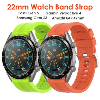 

Official Silicone Band for Garmin Vivoactive 4/Fossil Gen 5/ LG G Watch Strap for Ticwatch Pro/E2/S2 Smartwatch Wristband 22mm