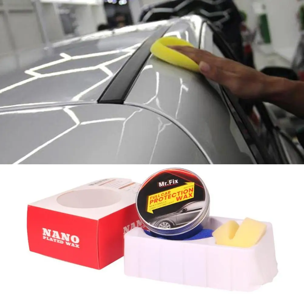 

Mr.Fix Premium Carnauba Car Wax Crystal Hard Wax Paint Care Scratch Repair Maintenance Wax Paint Surface Coating Free Sponge And