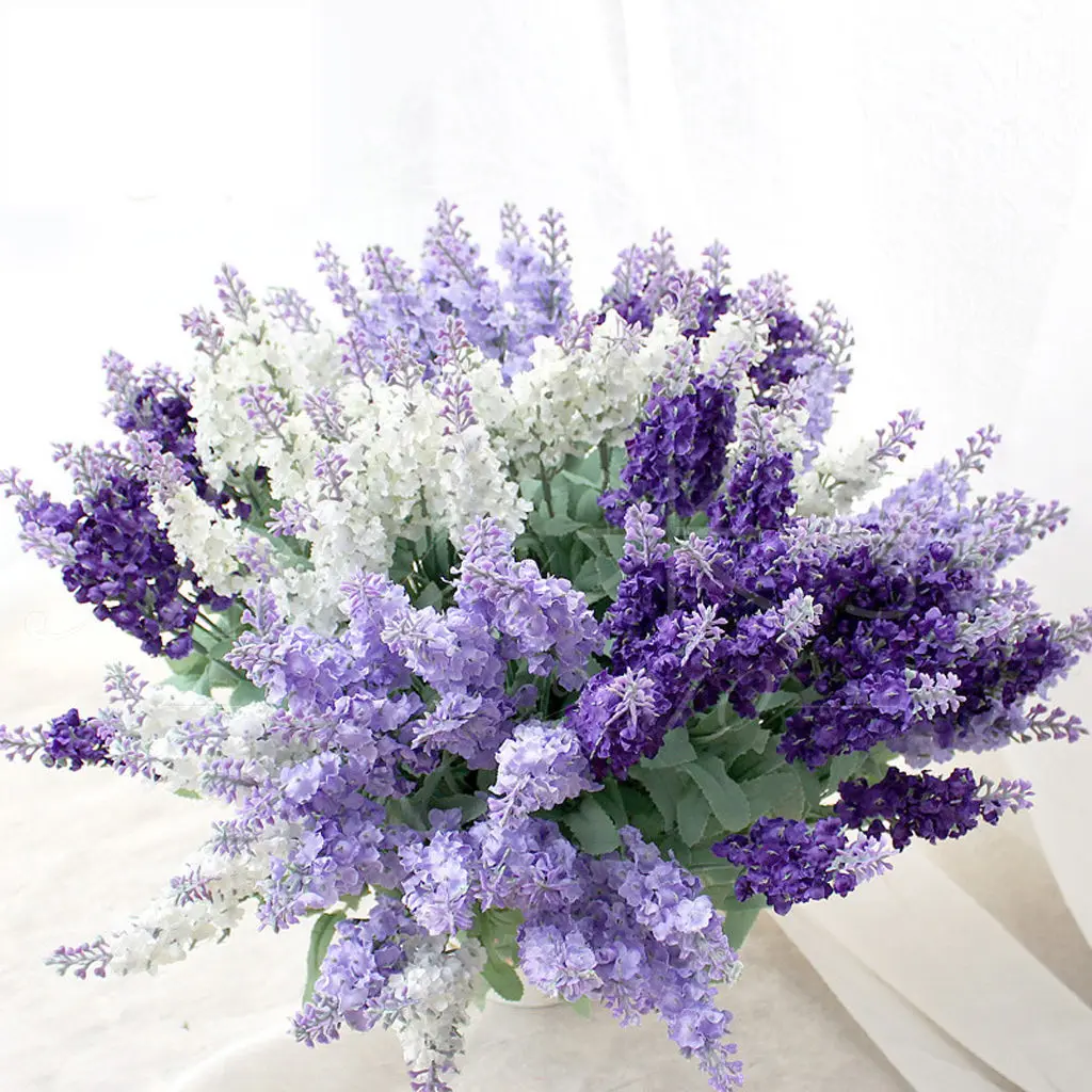 

Artificial Bouquet Lavender Home Decor Party Flowers 10 Heads Lavender Flowers Silk Artificial Bouquet Wedding Party Craft