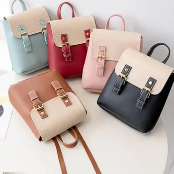 

Women Solid Multi-function Single Shoulder Student Bag Hit Color Wild Small Bag Portable Bag For School Girl New Fashion 2020