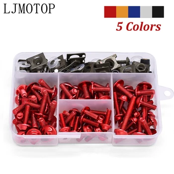 

175pcs Universal Motorcycle Fairing Bolts Screws Nuts Kit Fastener Clips For Kawasaki Ninja GPZ500 EX500 650R ER6 F N Z750 ZX9R