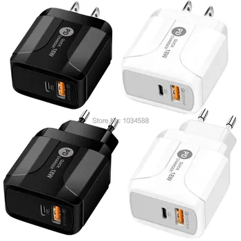 

Quick Charger QC3.0 Type c PD US Eu UK Wall Charger 18W Power Adapter For Iphone 7 8 XR Samsung Tablet Pc Android phone
