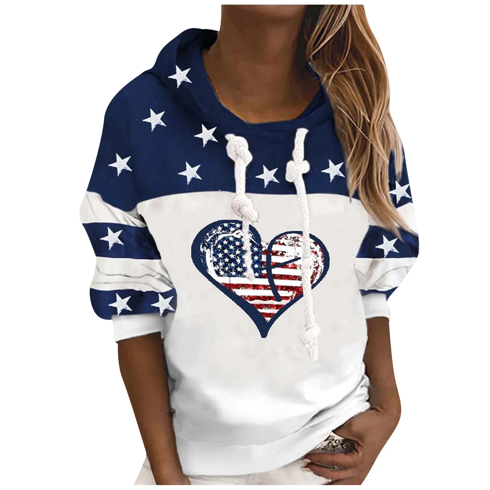 Fashion Women Sweatshirts Casual Hooded Slim Banner Star Letters Hoodie Jacket Ladies Drawstring Pullover Tops sudaderas 2