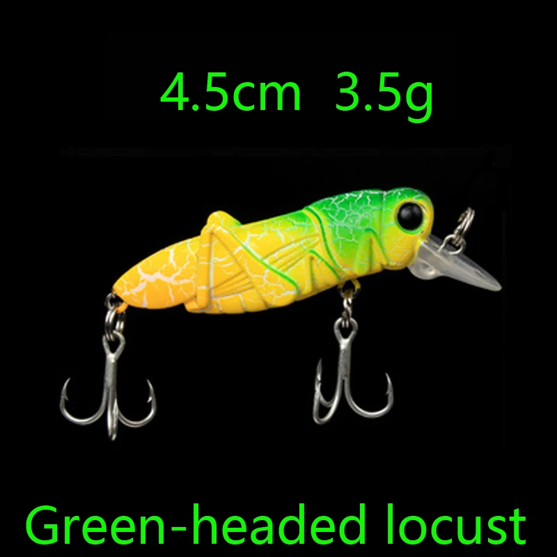 4.5cm 3.5g Приманка Luya omnipotent Mino насекомое grasshopper приманка для рыбалки Карп зеленая Карп трава Карп Рыба для дома 8 грамм свежей воды - Цвет: 4.5cm 3.5g