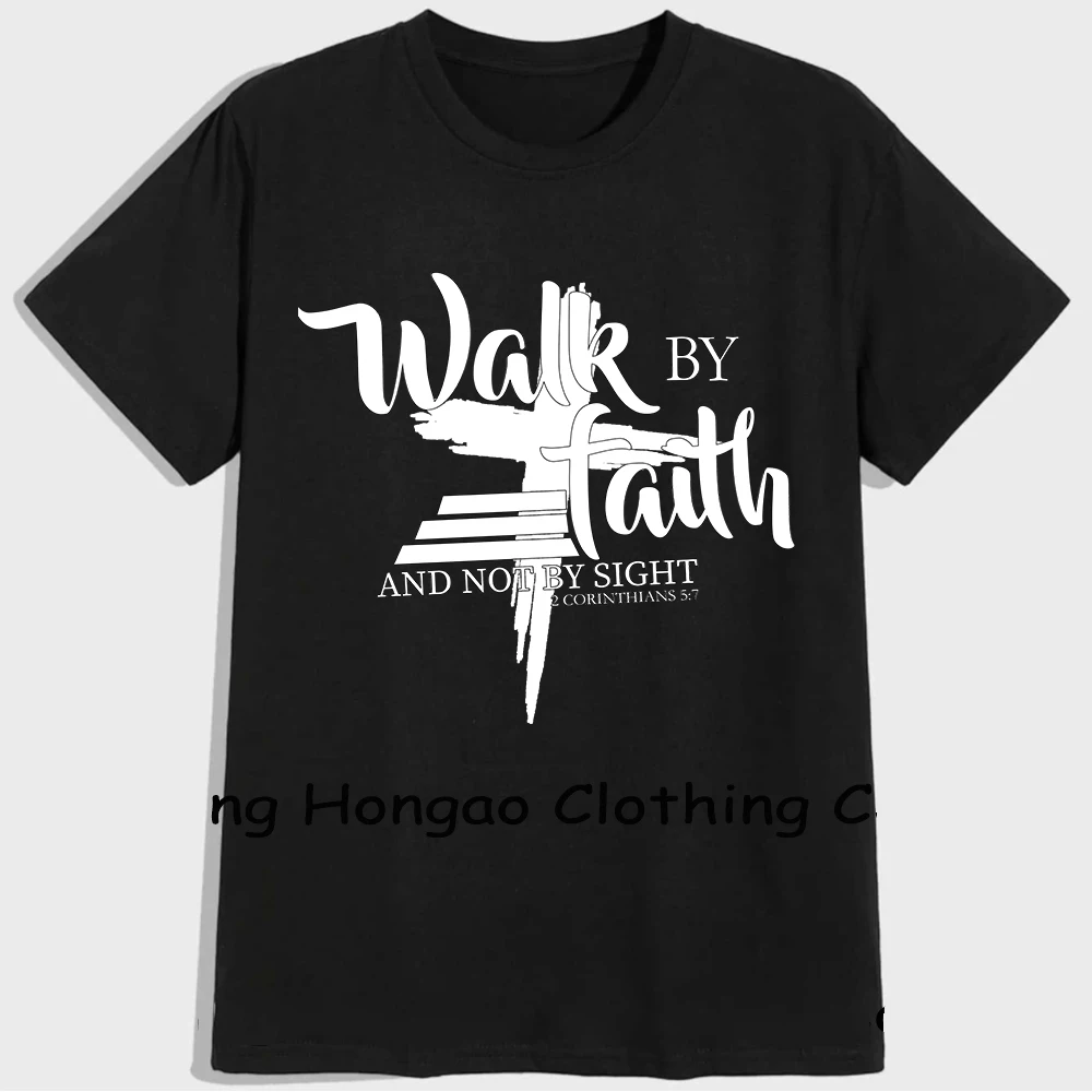 

Faith Over Fear High Quality Short Sleeve Round Collar Women Tees Shirt Christian Custom Printing Graphic Woman T Shirt