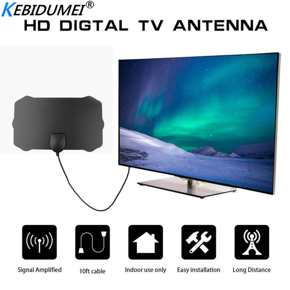 

Kebidumei 200 Mile Range Indoor Antenna TV Digital HD Skywire Digital HDTV 1080p 4K Antenna Digital Indoor HDTV TV Stick Home