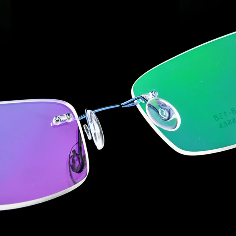 Очки SWOKENCE без оправы для мужчин и женщин твердость титановый сплав Простые Стеклянные очки оправы для очков по рецепту F144