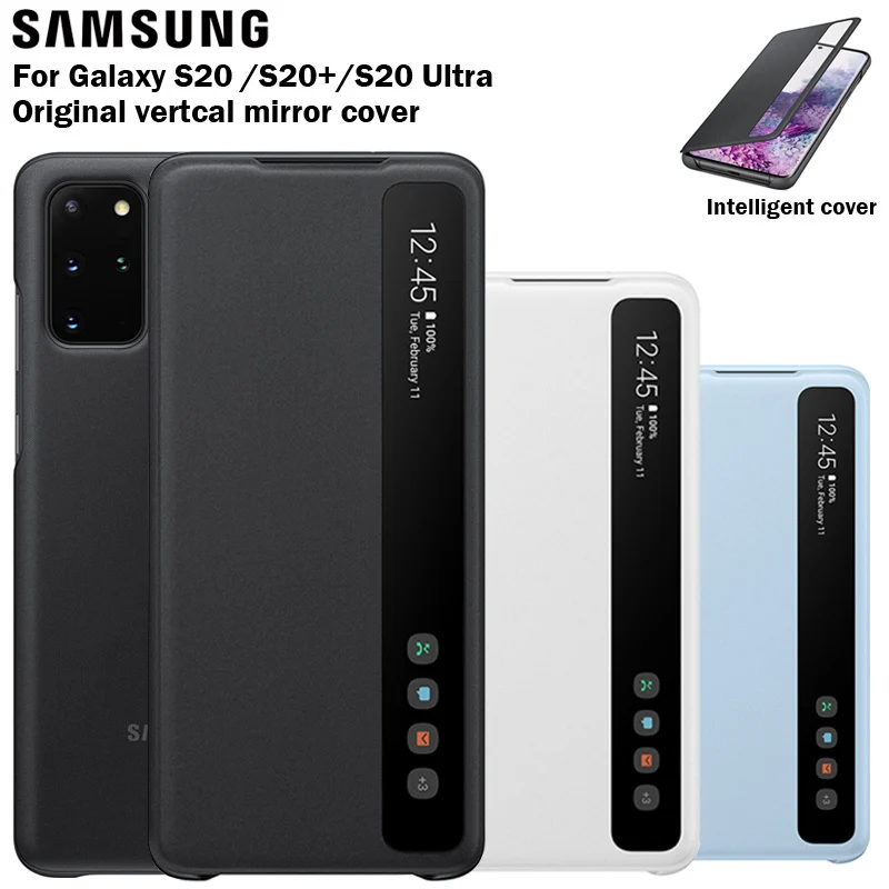 Оригинальный зеркальный умный чехол для Samsung прозрачные чехлы Galaxy S20 Plus + Ultra 5G S View