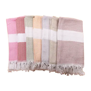 

Striped Cotton Turkish Sports Bath Towel with Tassels Travel Gym Camping Bath Sauna Beach Gym Pool Blanket Absorbent Easy Care