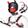 Bdsm Pet Role Play Party Masks Puppy Play Dog Hood Mask,Leather Men's Chest Harness Strap,Dog Tail Plug,Pup Neck Collar Sex Toys 1