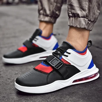 

New Brand Men Vulcanized Shoes High Quality Lace-up Non-slip Outdoor Trainers Shoes Male Fashion Air Cushioning Durable Sneakers