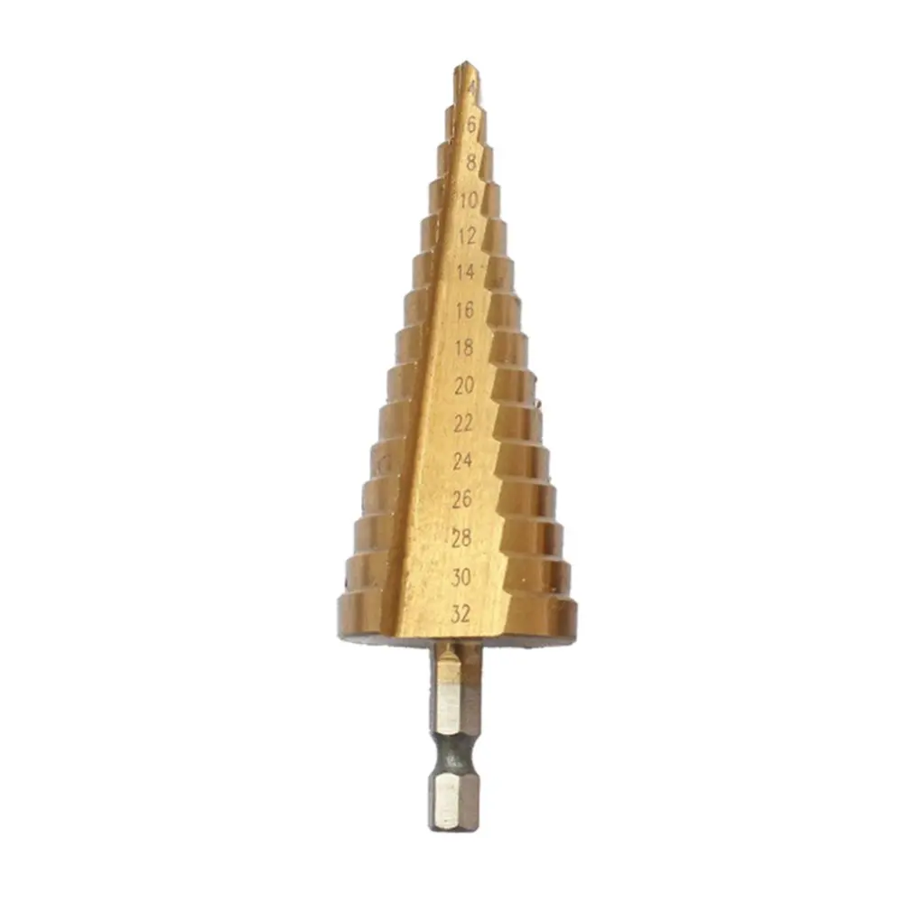 

Perfect Home&Garden Steel Step Cone Titanium Drill Bit Tool Hole Cutter Tools Triangle Handle Directly Groove Ladder Drill