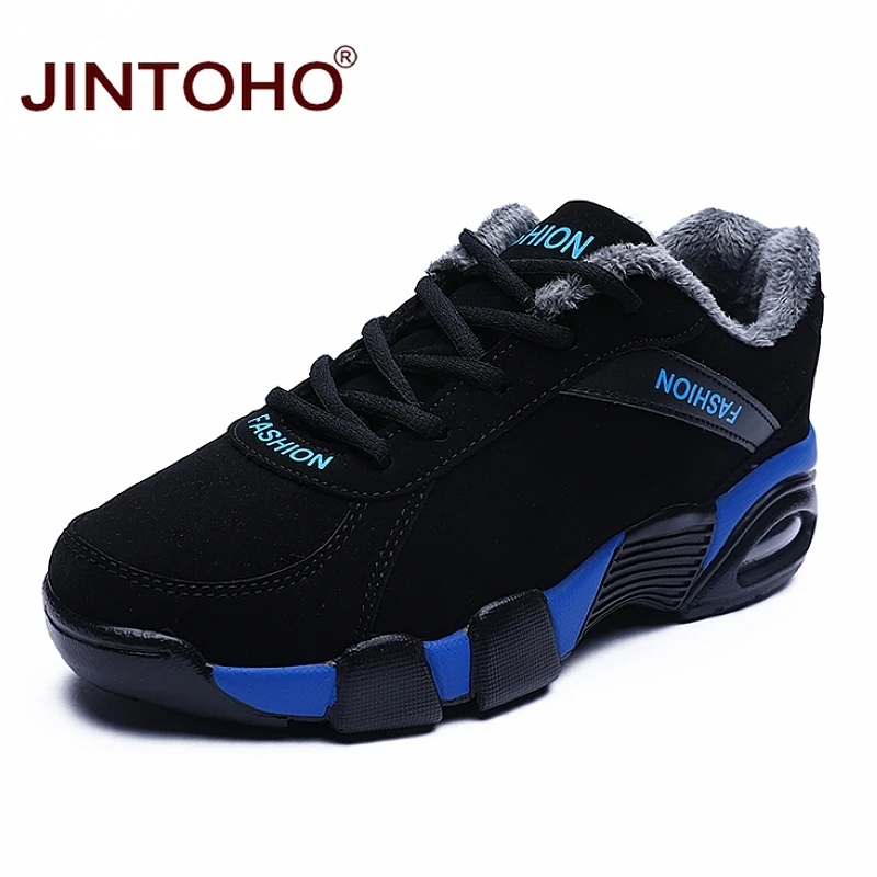 blue JINTOHO зимняя мужская спортивная обувь для бега теплые зимние кроссовки для мужчин зимняя спортивная обувь мужские кроссовки спортивные мужские кроссовки - Цвет: blue